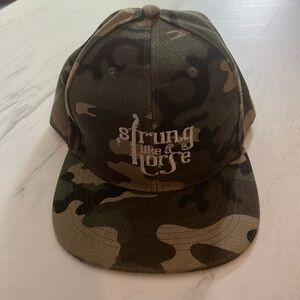 Strung Like a Horse Camouflage Flat-Brim Snap Back Hat